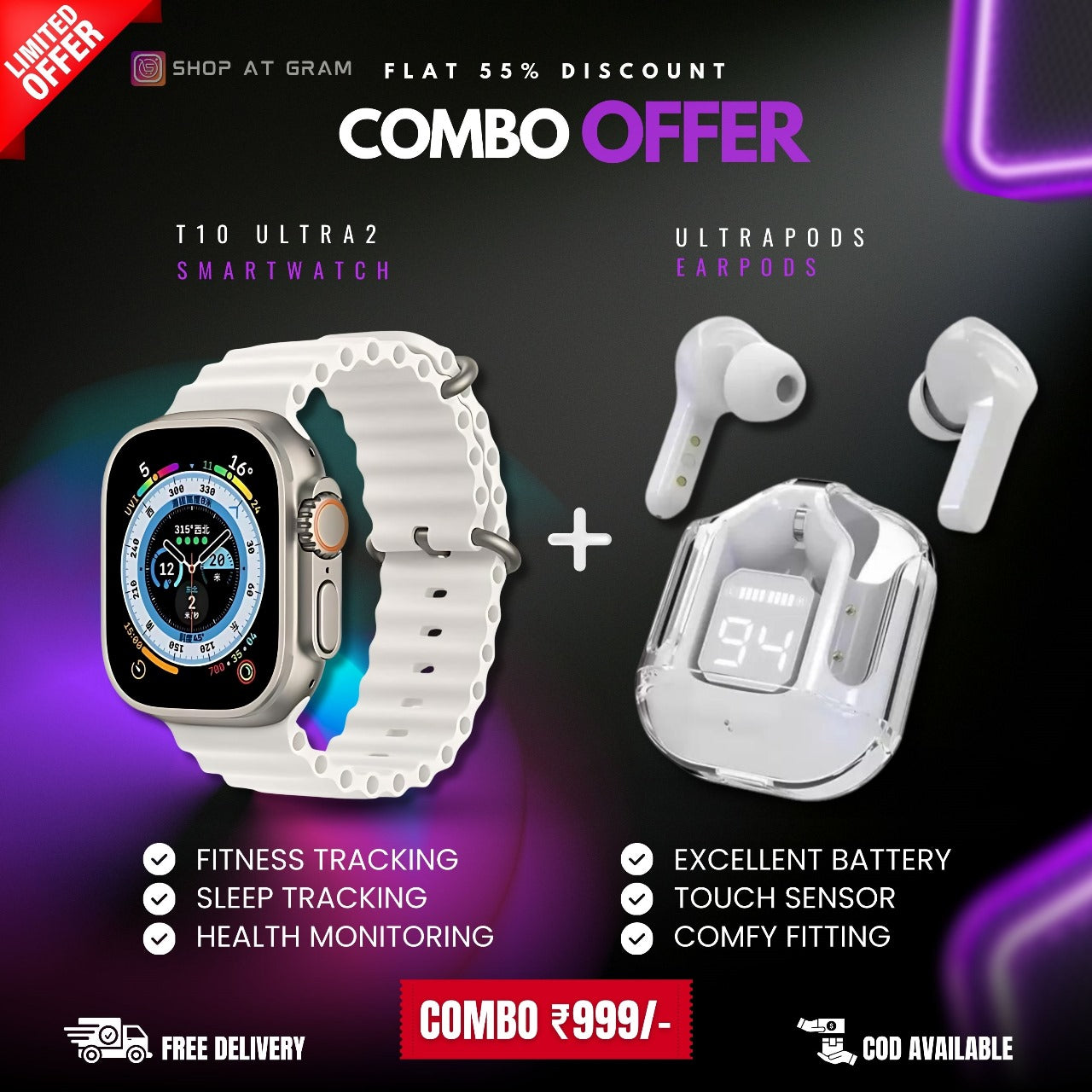 SMARTWATCH AND EARPODS ULTRA COMBO